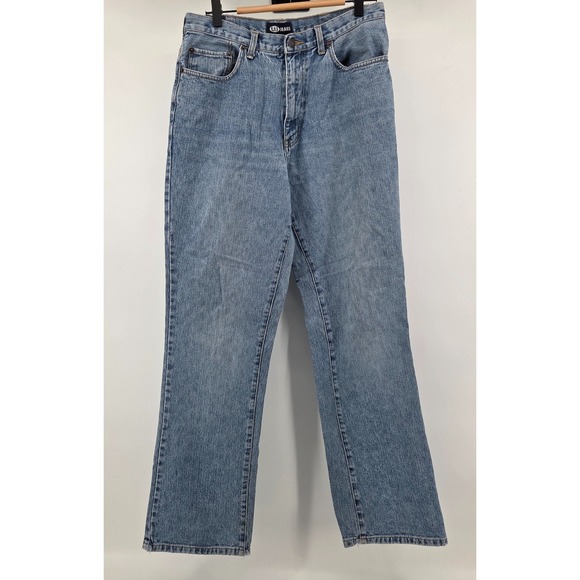 Rue 21 Blue Jeans Mens 32 Waist 34 Length Light Wash Straight Leg Distressed Mid - Picture 2 of 9